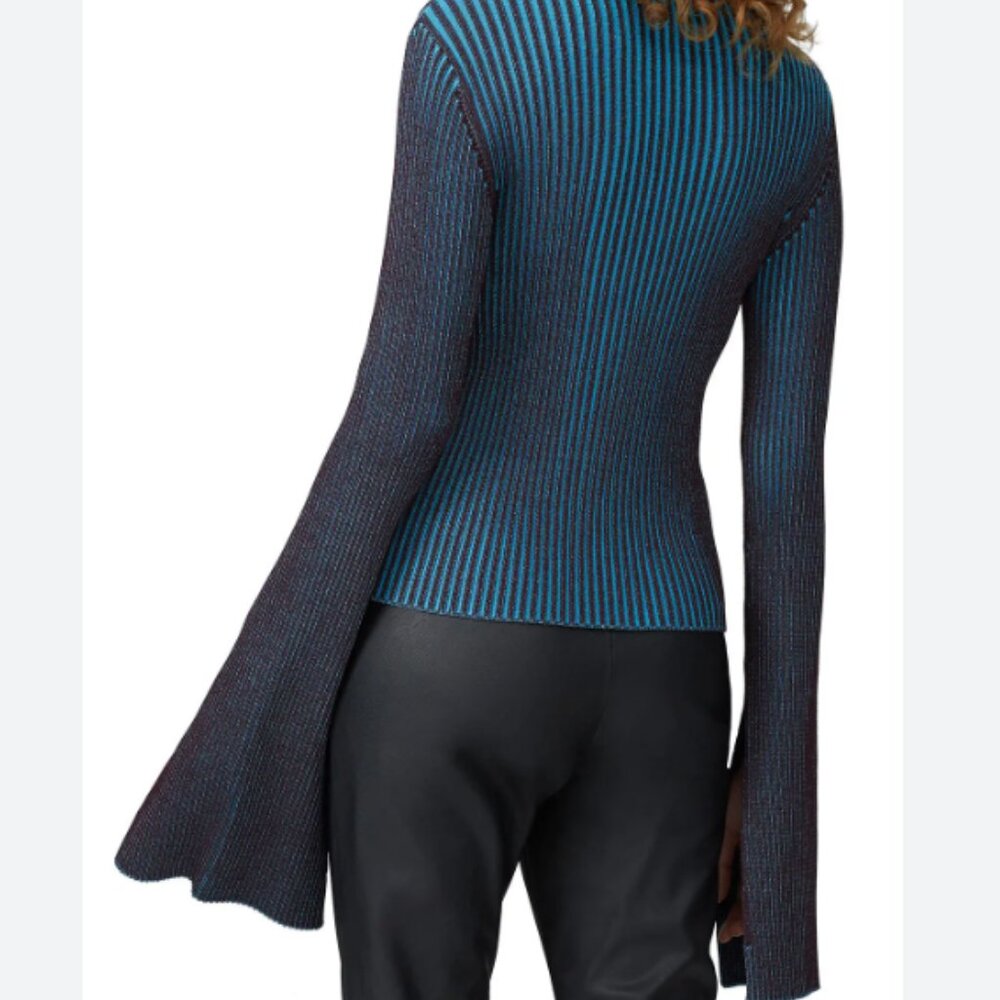 Solace London Dania burgundy and blue knit top